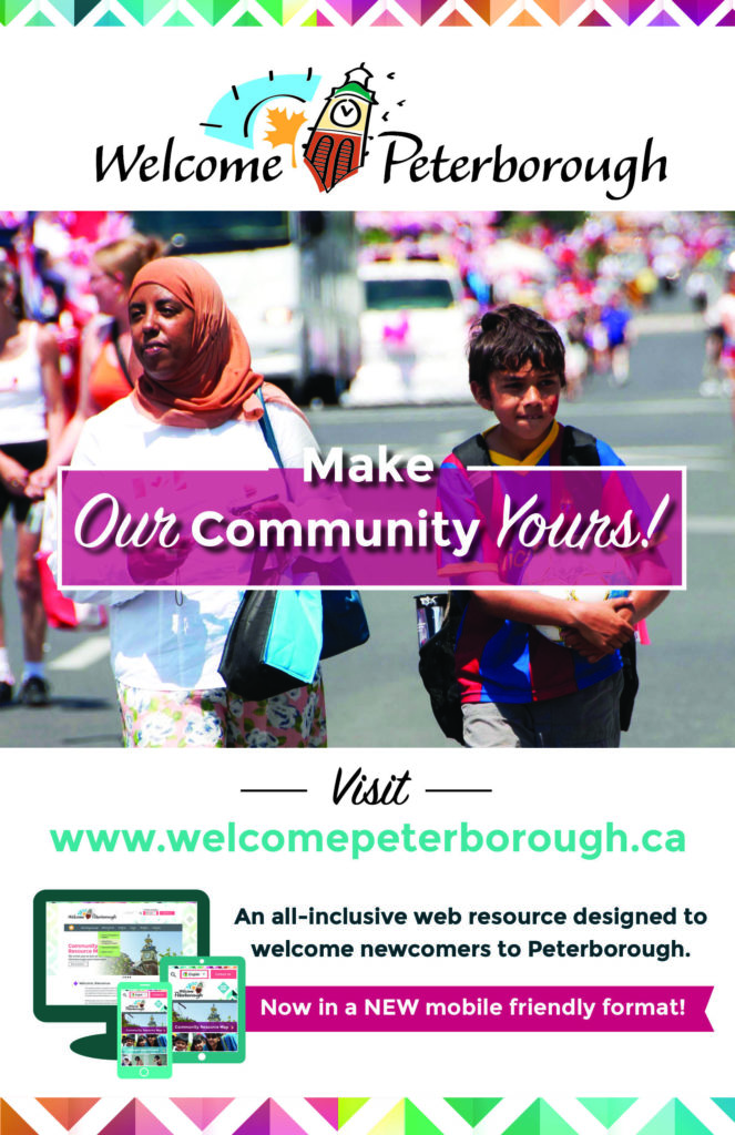 poster used to promote this website as a resource for newcomers to Peterborough